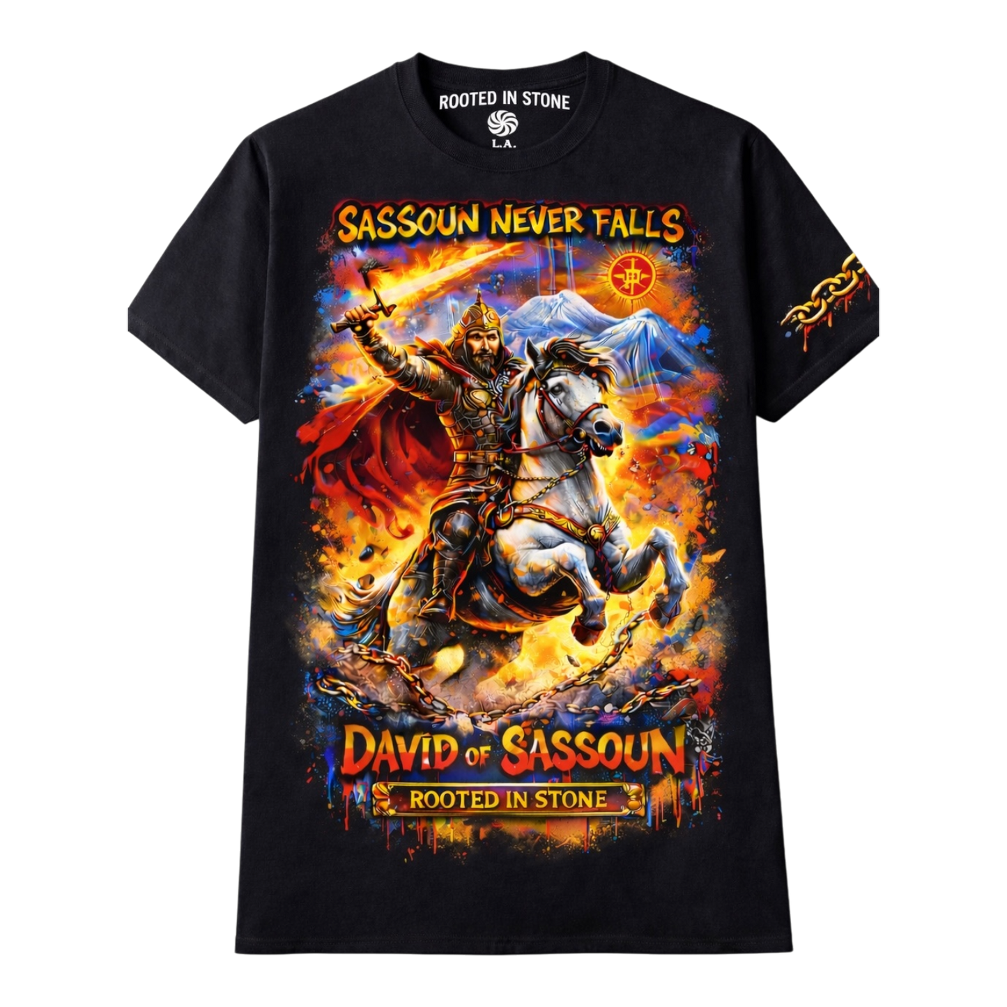 SASSOUN NEVER FALLS TSHIRT - BLACK
