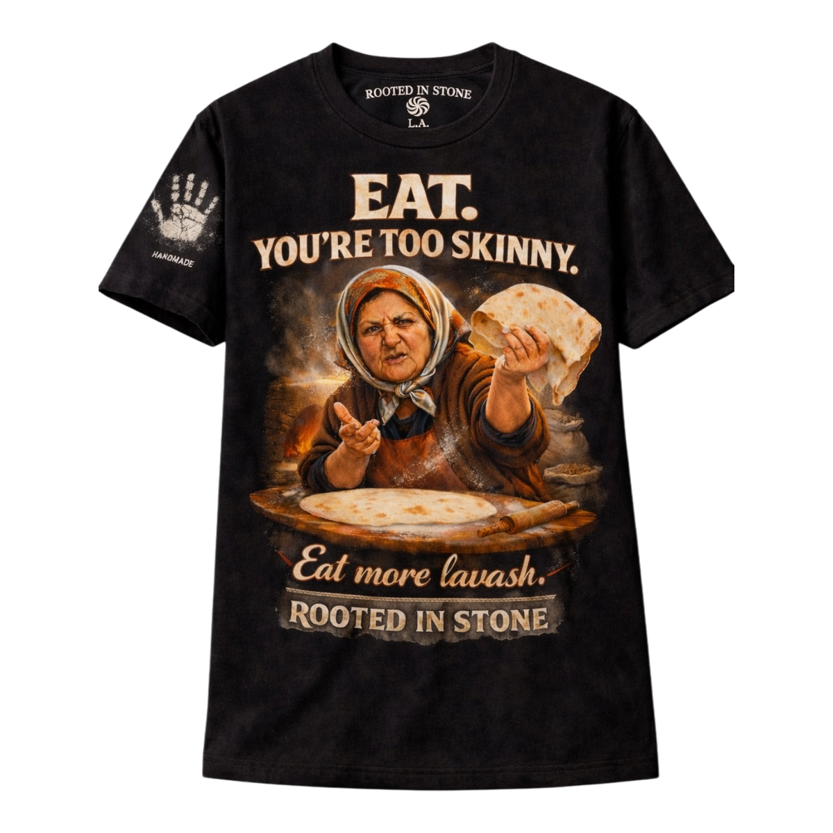 ARMENIAN GRANDMA ENERGY LAVASH EDITION TSHIRT - BLACK