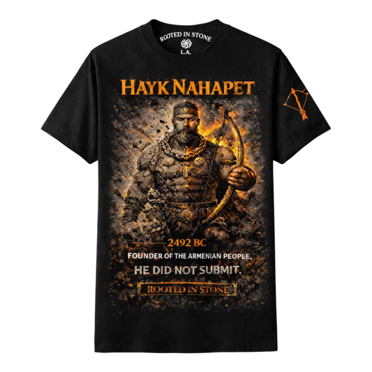 HAYK NAHAPET - THE FIRST ARMENIAN TSHIRT -BLACK